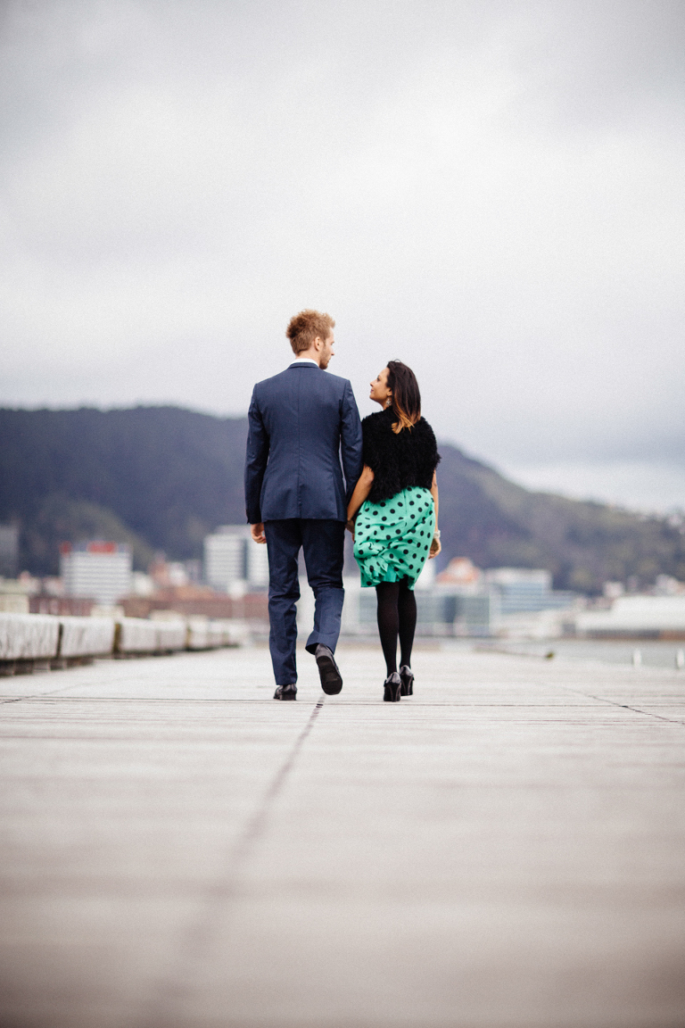 Wellington Waterfront Jetty Engagement Photography