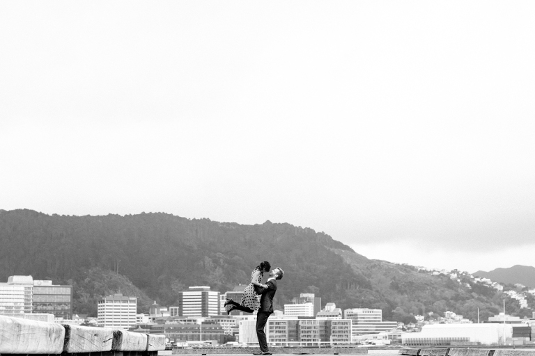 Wellington Waterfront Jetty Engagement Photography