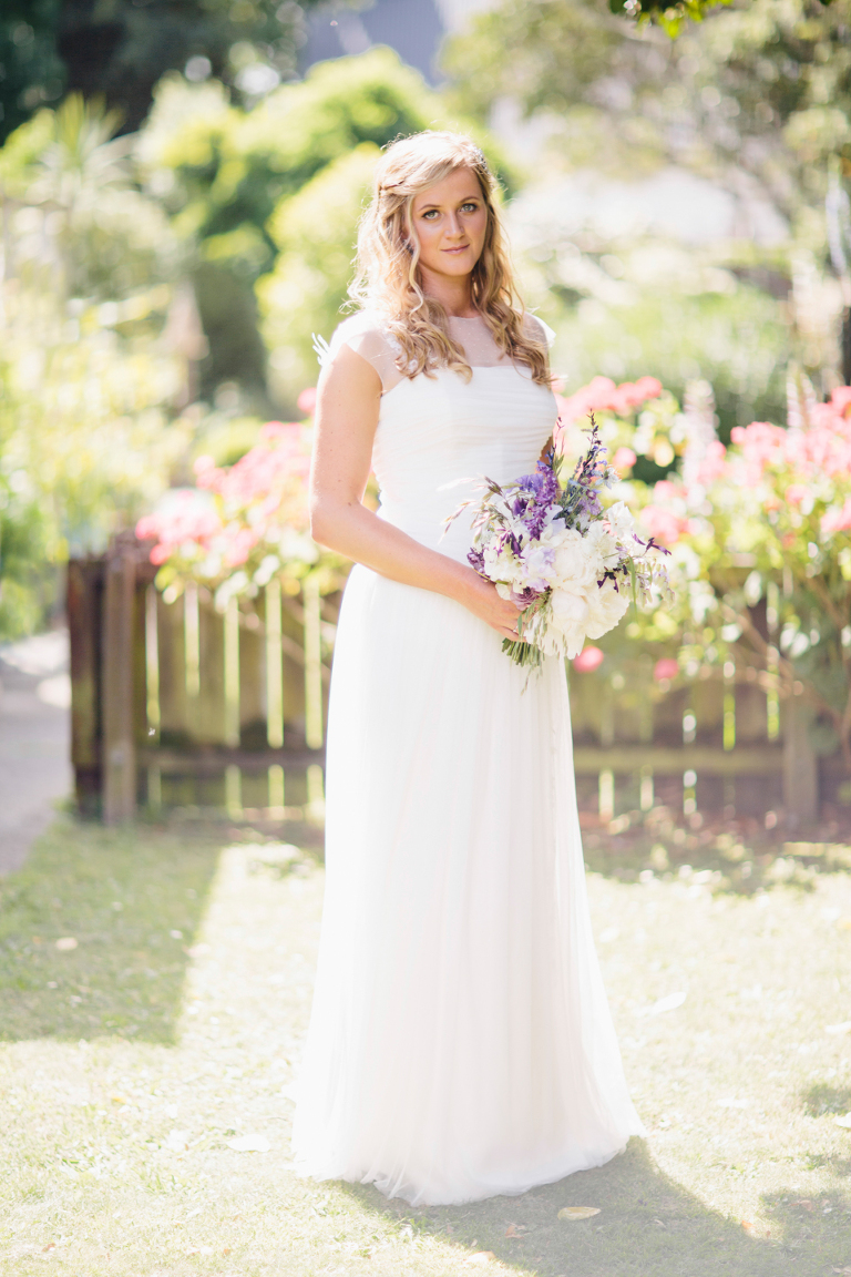 Short sleeved wedding dress, martinborough photography