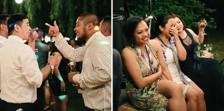 Wedding reception dancing outside under the stars