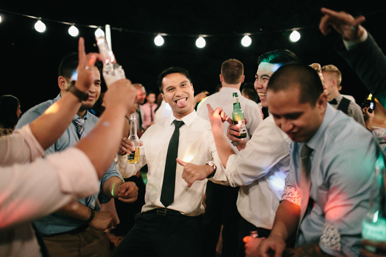 Wedding reception dancing outside under the stars