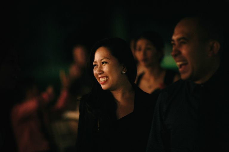 Wedding reception dance floor outside under the stars