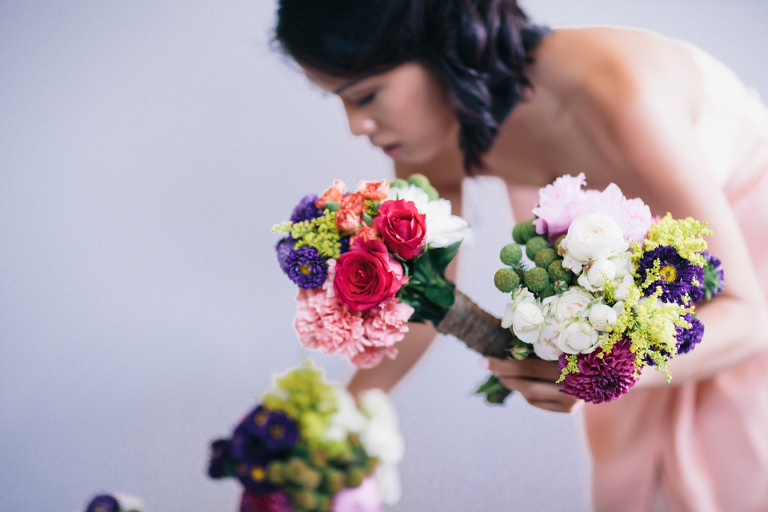 Wild flower wedding bouquet colorful