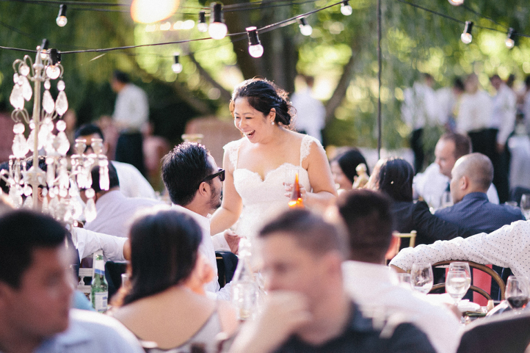 Natural bride candid moment at reception