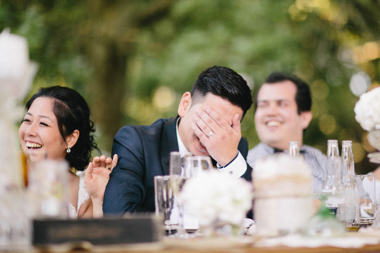 Wedding reception speech reaction 