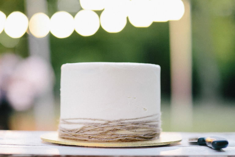 Wedding cake with simple twine vintage look