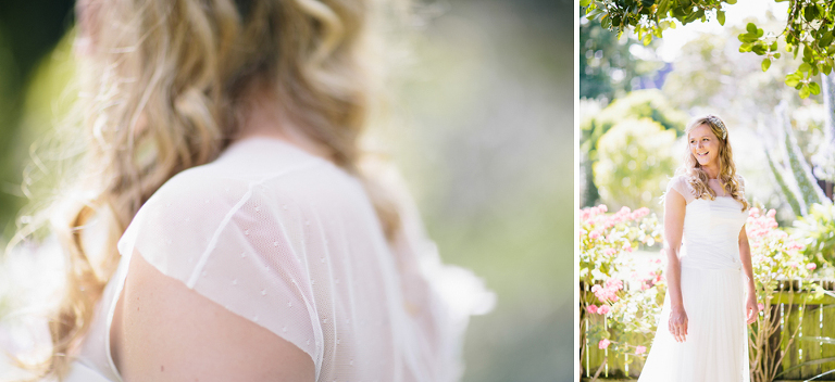 Bridal wedding dress details dots on tulle