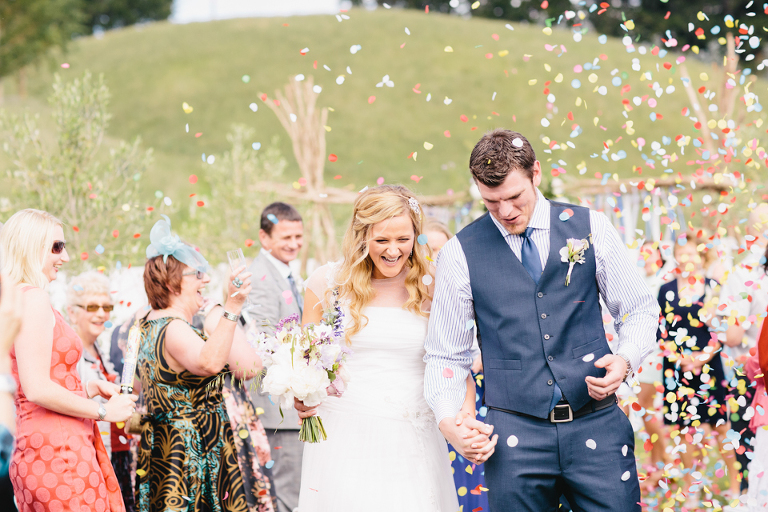 Confetti exit wedding ceremony Martinborough