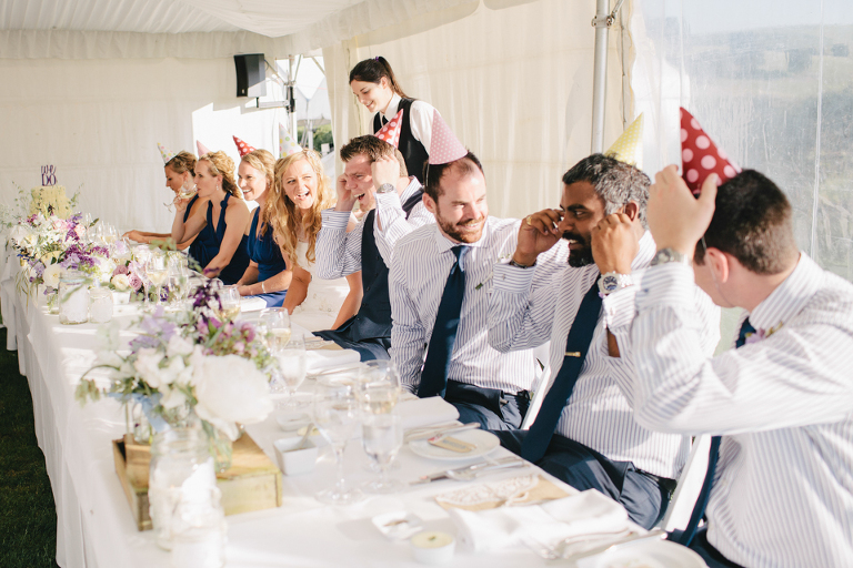 Guest laughing at Martinborough wedding reception