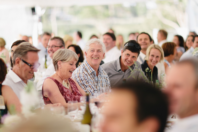 Guest laughing at Martinborough wedding reception