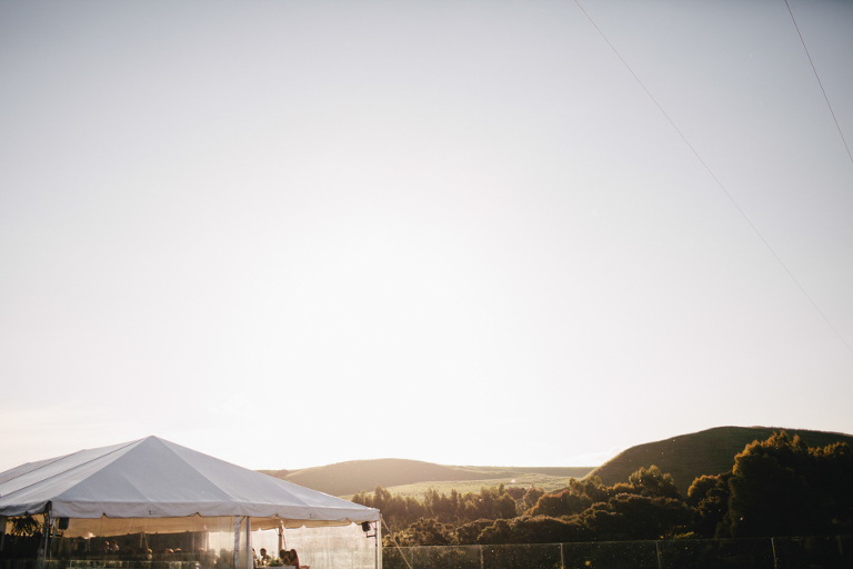 Martinborough Wedding Marquee against sunset