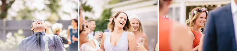 guests enjoying reception Martinborough Brackenridge Estate wedding natural light 