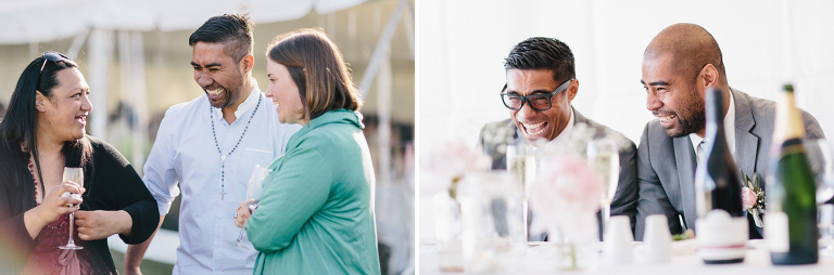 guests enjoying reception with drinks Riversdale Wedding natural light