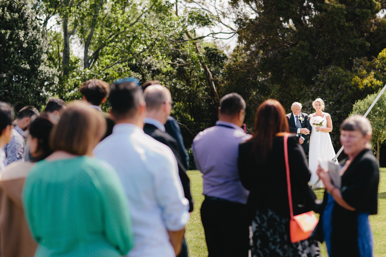 bride and grandfather walking down aisle at ceremony Riversdale Wedding natural light